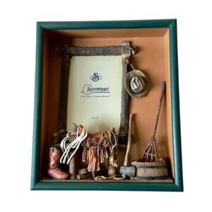 Spoontiques Western Shadow Box Frame Saddle Boots Ranch Decor 4x6